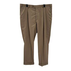 Hart Schaffner Marx Pleated Khaki Pants Mens Size 40 Wool Blend Made In Canada